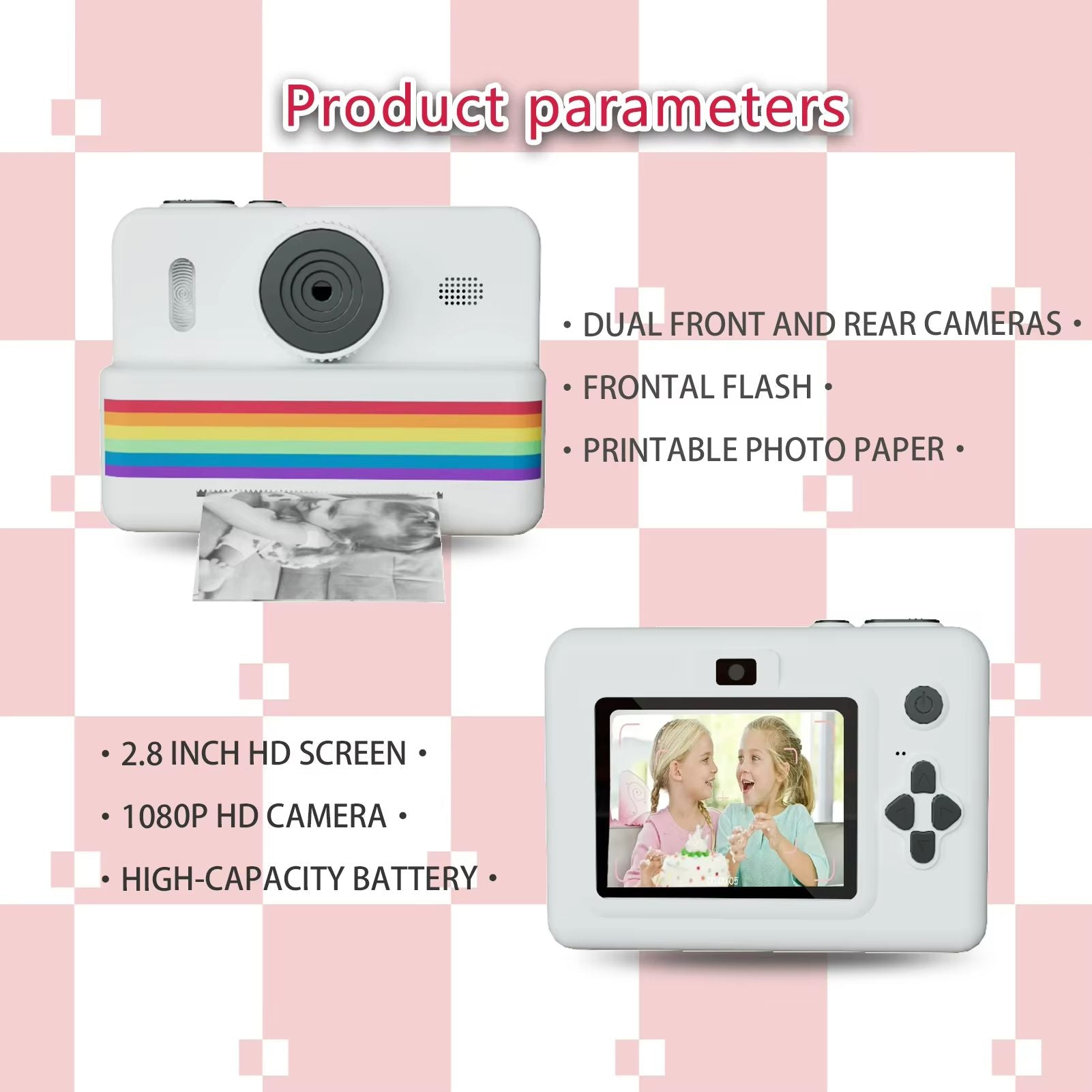 Kids Digital Camera With Instant Print  Mini HD Photography  Thermal Printer For Children 4