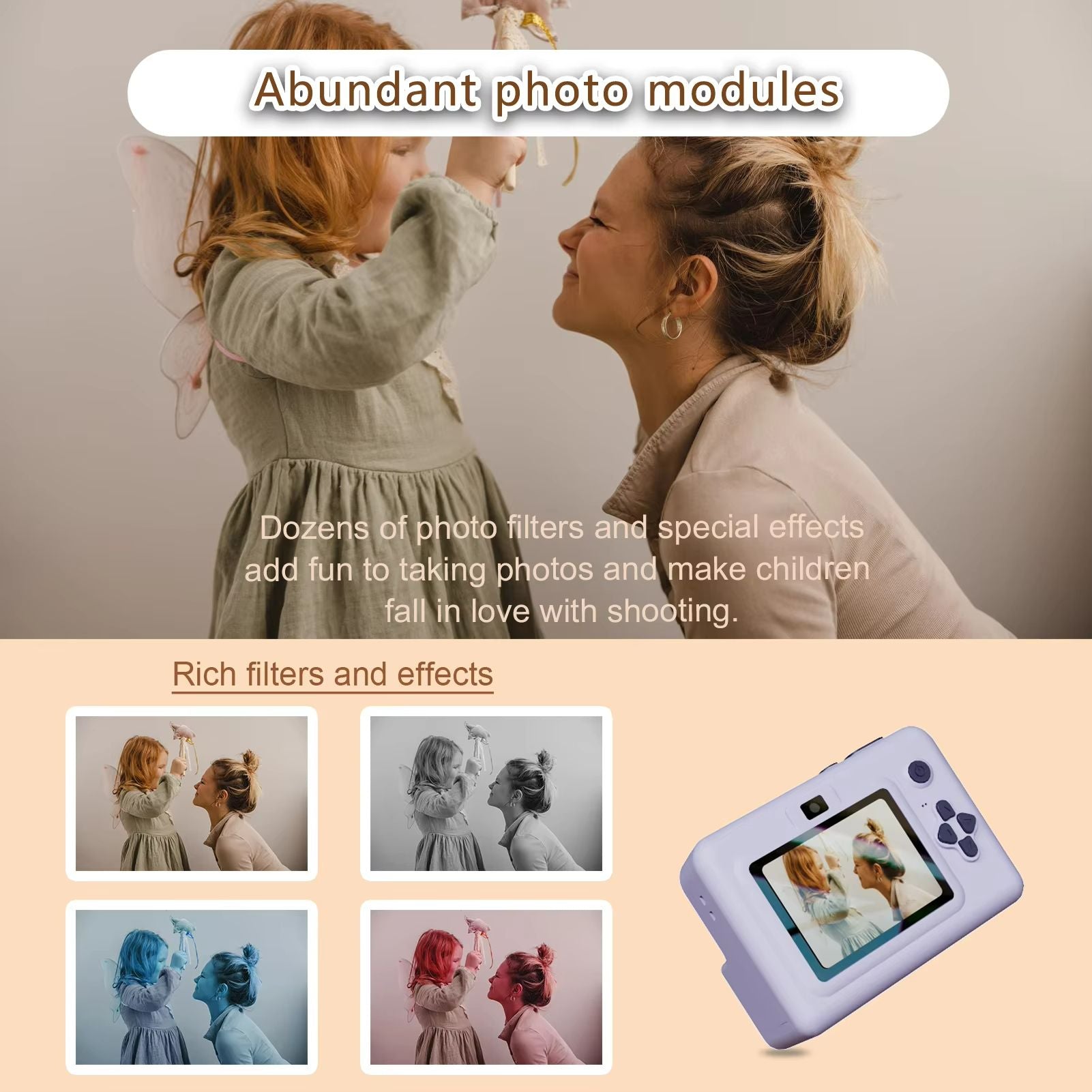 Kids Digital Camera With Instant Print  Mini HD Photography  Thermal Printer For Children 5