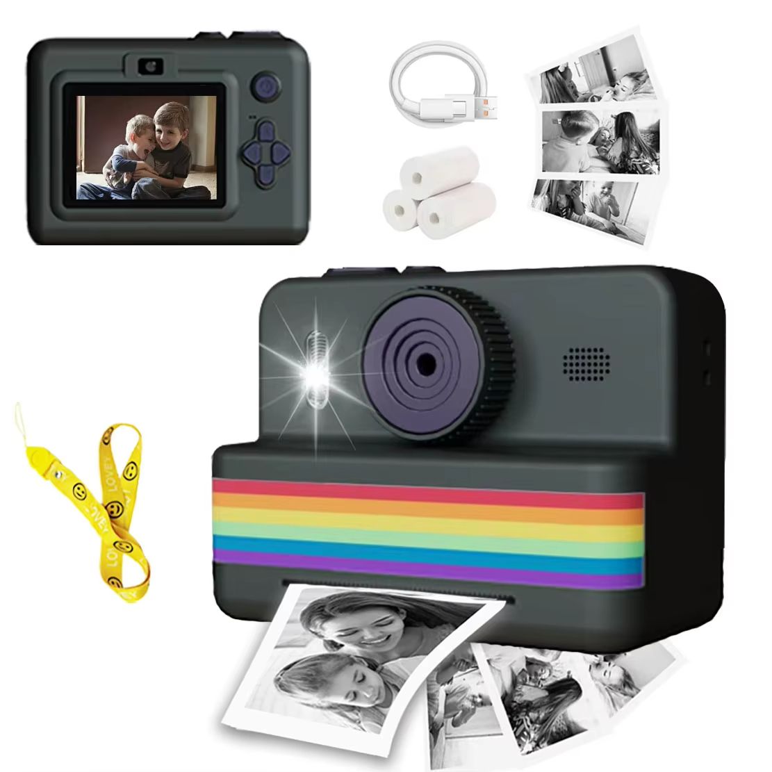 Kids Digital Camera With Instant Print  Mini HD Photography  Thermal Printer For Children 6