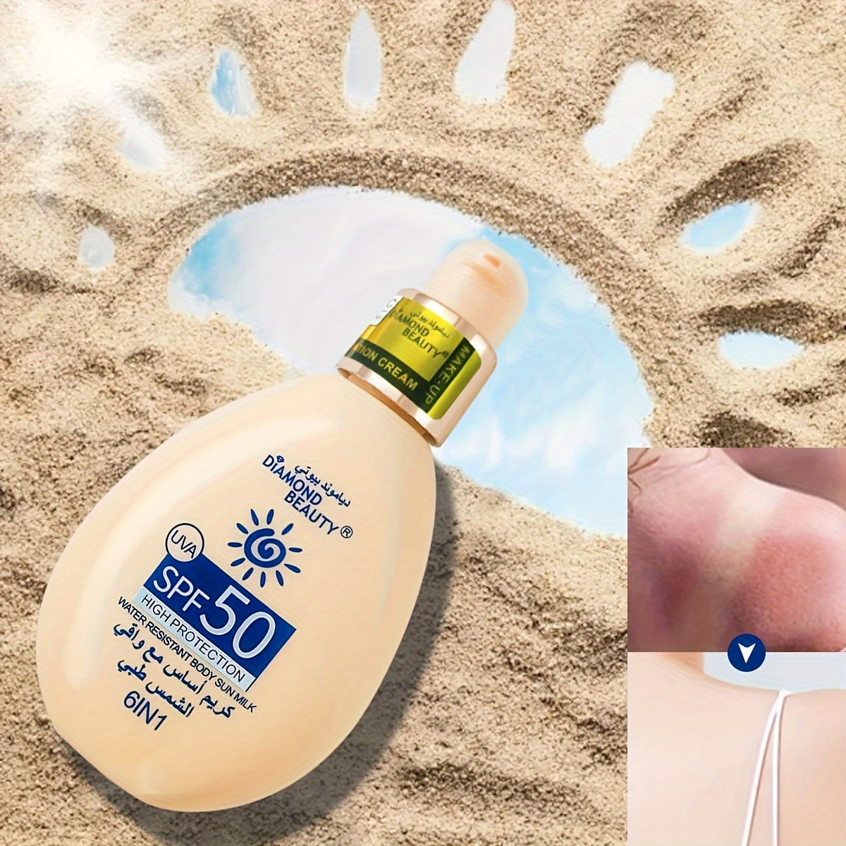 Moisturizing Cream Liquid Foundation Summer Outdoor Sunscreen SPF 50 Face Body Isolation Sunscreen  3