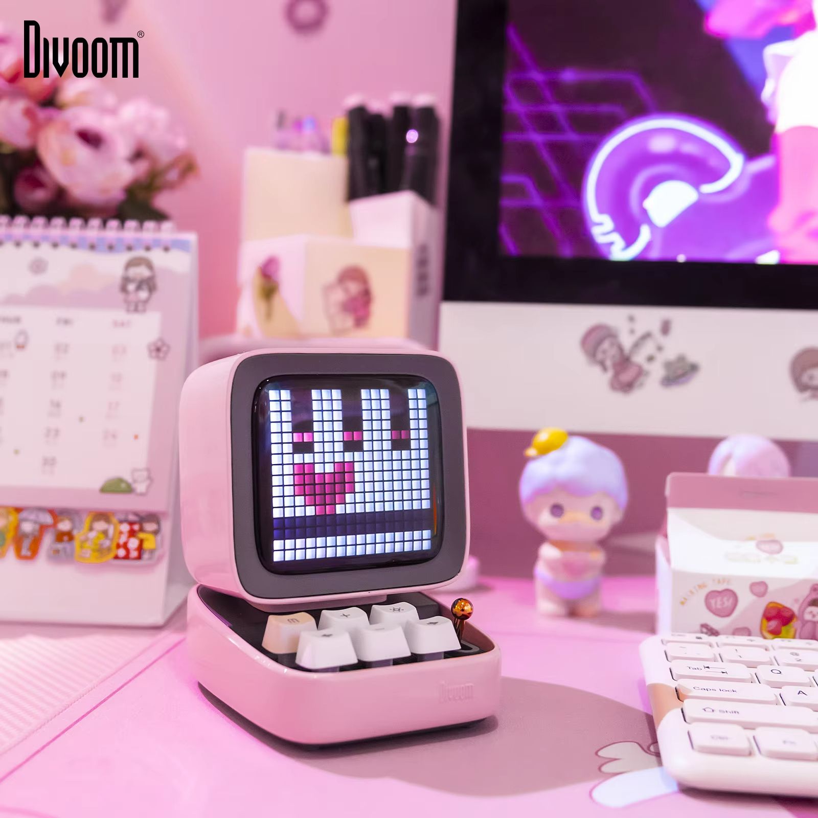 Ditoo Retro Bluetooth Speaker with Pixel Art Display – Cute Portable Speaker & Digital Clock