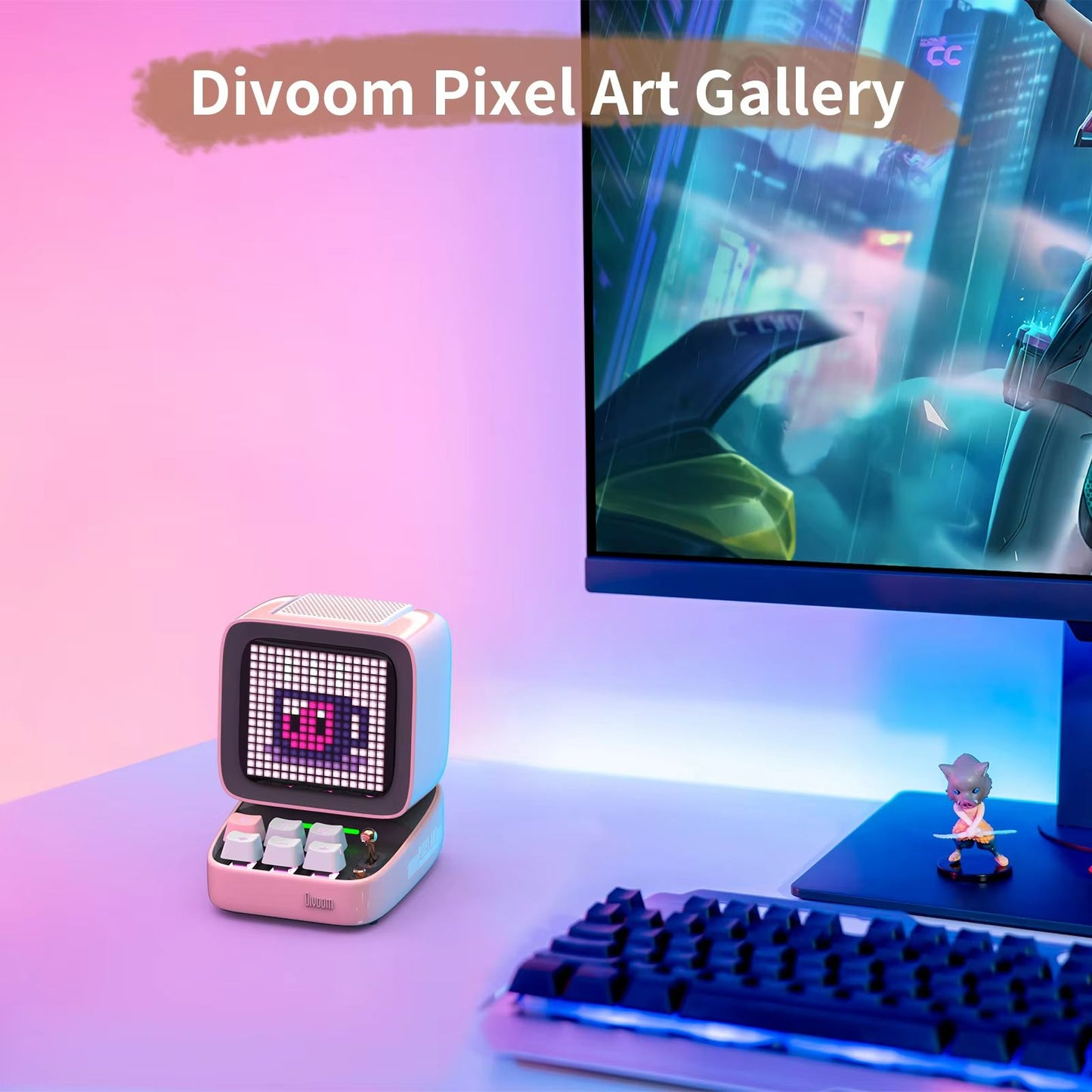 Ditoo Retro Bluetooth Speaker With Pixel Art Display  Cute Portable Speaker  Digital Clock 5