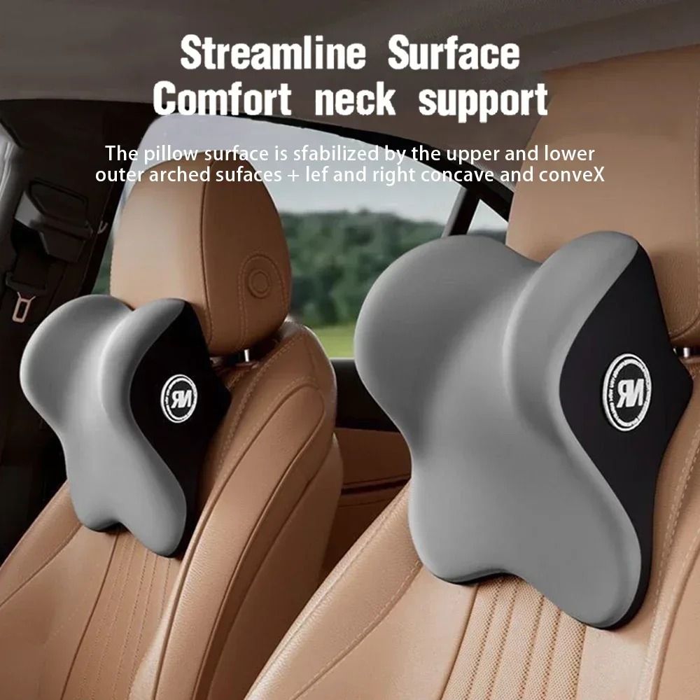 Car Lumbar And Neck Support Cushion Set Memory Foam Portable Washable 3