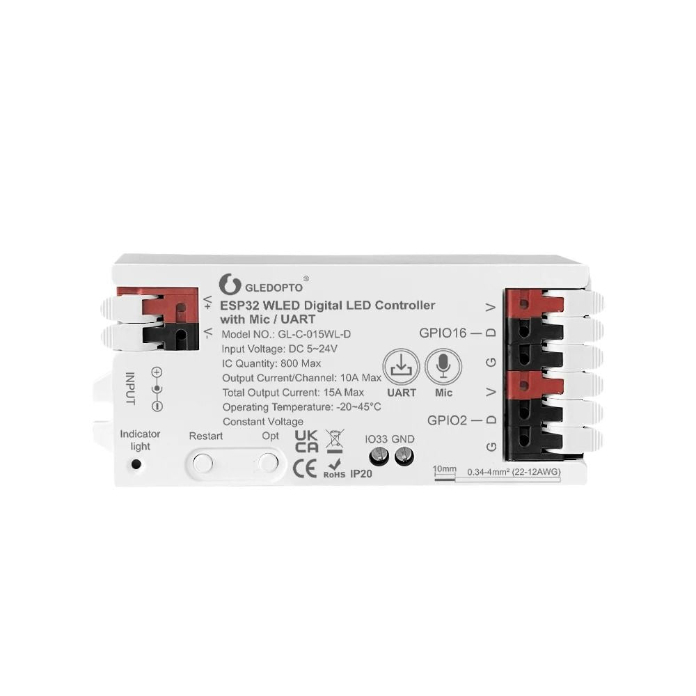 WLED ESP32 LED Controller With Mic For Addressable RGB Lighting 13
