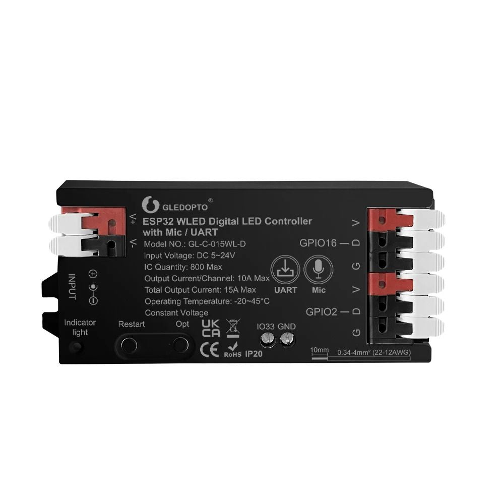 WLED ESP32 LED Controller With Mic For Addressable RGB Lighting 14