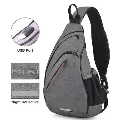 Mixi USB Sling Crossbody Backpack  OneShoulder Sports Bag For Men Women Students  Travel 1