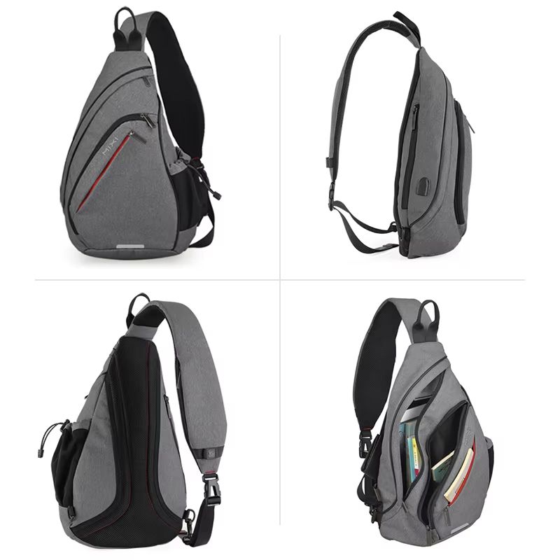 Mixi USB Sling Crossbody Backpack  OneShoulder Sports Bag For Men Women Students  Travel 2