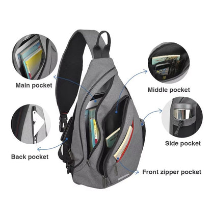 Mixi USB Sling Crossbody Backpack  OneShoulder Sports Bag For Men Women Students  Travel 4