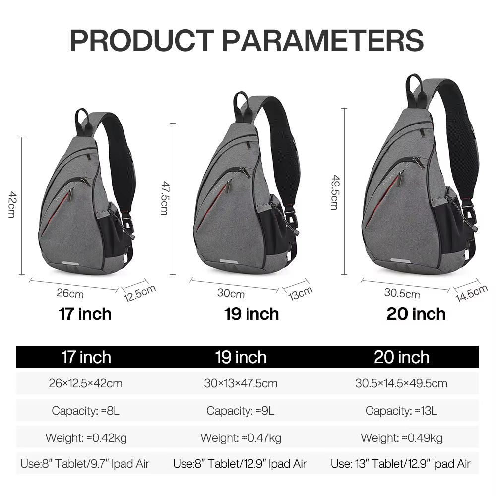 Mixi USB Sling Crossbody Backpack  OneShoulder Sports Bag For Men Women Students  Travel 5
