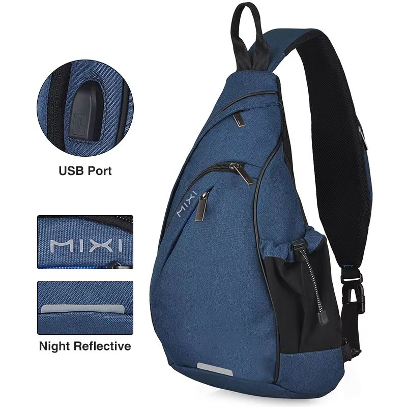 Mixi USB Sling Crossbody Backpack  OneShoulder Sports Bag For Men Women Students  Travel 7