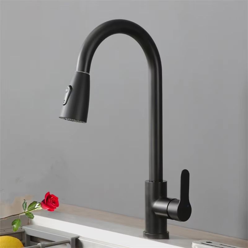 Brushed Nickel PullOut Kitchen Faucet  DeckMounted Sink Tap With Stream  Spray Modes For Hot And Co 8