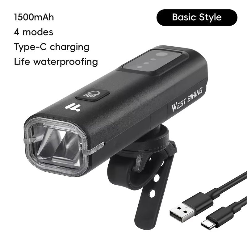 WEST BIKING Intelligent Bike Front Light 400 Lumens  Smart Light Sensing Rechargeable Bicycle Headl 6