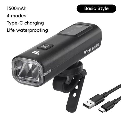 WEST BIKING Intelligent Bike Front Light 400 Lumens  Smart Light Sensing Rechargeable Bicycle Headl 6