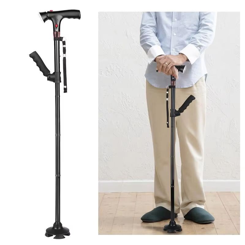 Collapsible Telescopic Walking Cane With LED Light And Alarm  Folding Cane For Seniors With Adjusta 5