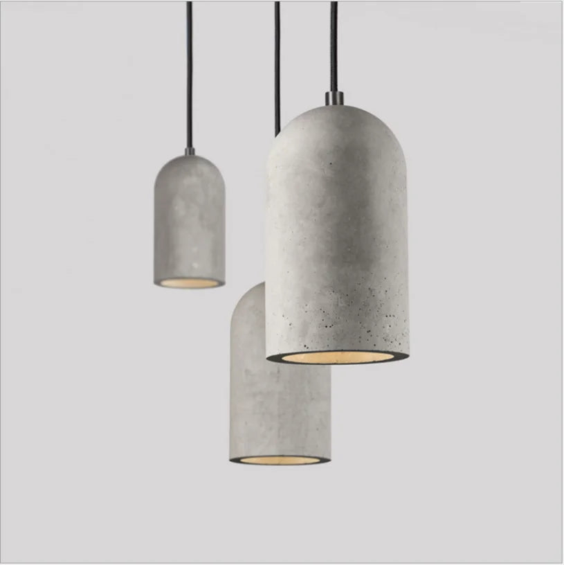 Concrete Pendant Light for Kitchen, Cement Loft Hanging Lamp, Retro Ceiling Chandelier for Restaurant Island Hotel Shop