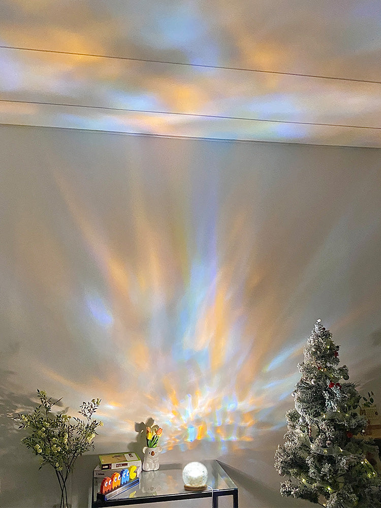 Crystal Mood Lamp Home Bedroom Decor, New Water Ripple Projector Night Light, Aesthetic Christmas Sunset Light Gift