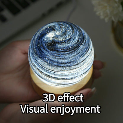 USB Powered 3D Moon Glass Lamp Planet Mini Night Light Wooden Stand Table Lamp For Kids Girls Boys  3
