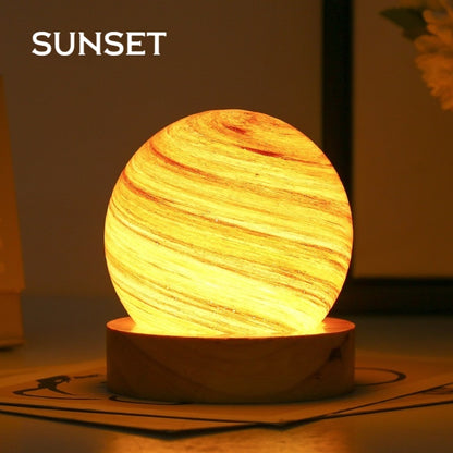 USB Powered 3D Moon Glass Lamp Planet Mini Night Light Wooden Stand Table Lamp For Kids Girls Boys  8