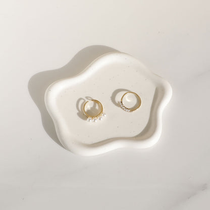 Ceramic Jewelry Dish for Women, Elegant Jewelry Tray Trinket Dish, Cloud Tray for Rings, Watches Keys, Perfect Christmas