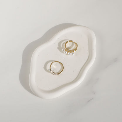 Ceramic Jewelry Dish for Women, Elegant Jewelry Tray Trinket Dish, Cloud Tray for Rings, Watches Keys, Perfect Christmas