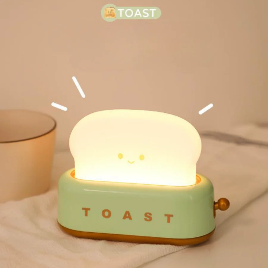 Creative Bread Toast Toaster Nightlight, Rechargeable LED Lamp, Bedroom Table Light, Fun Birthday Gift Idea
