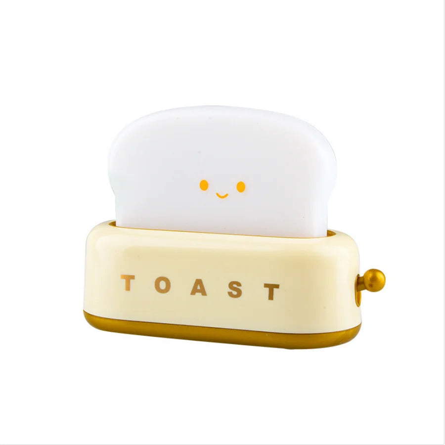 Creative Bread Toast Toaster Nightlight, Rechargeable LED Lamp, Bedroom Table Light, Fun Birthday Gift Idea