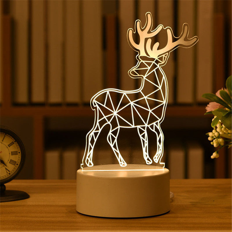 USB LED Night Lights 3D Lamp Acrylic Neon Sign, Xmas Christmas Home Decorations, Bedroom Birthday Wedding Gifts