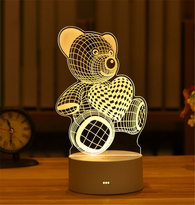 USB LED Night Lights 3D Lamp Acrylic Neon Sign, Xmas Christmas Home Decorations, Bedroom Birthday Wedding Gifts