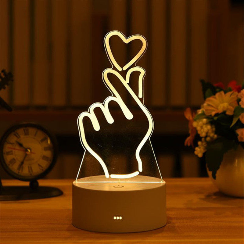 USB LED Night Lights 3D Lamp Acrylic Neon Sign, Xmas Christmas Home Decorations, Bedroom Birthday Wedding Gifts