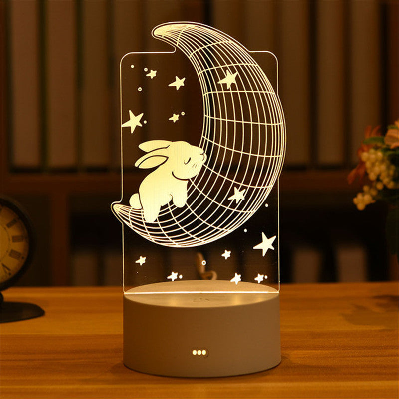 USB LED Night Lights 3D Lamp Acrylic Neon Sign, Xmas Christmas Home Decorations, Bedroom Birthday Wedding Gifts