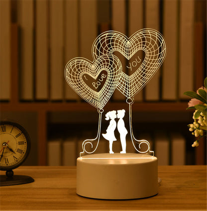 USB LED Night Lights 3D Lamp Acrylic Neon Sign, Xmas Christmas Home Decorations, Bedroom Birthday Wedding Gifts
