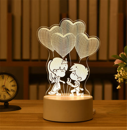 USB LED Night Lights 3D Lamp Acrylic Neon Sign, Xmas Christmas Home Decorations, Bedroom Birthday Wedding Gifts
