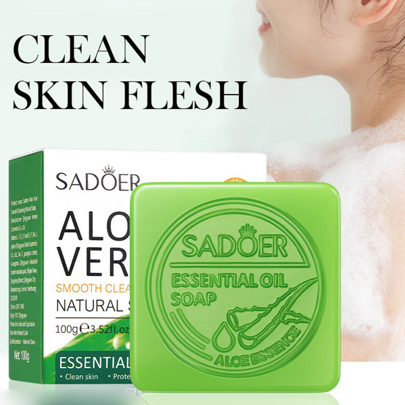 Aloe Facial Soap Face Wash Foam Facial Cleanser, Moisturizing Firming Handmade Soap, Hydrating Oil Control Body Bathing