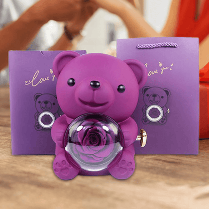 Cute Bear Jewelry Gift Box With Eternal Rose Teddy Bear Gifts Box For Valentines Day Anniversary Ro 3