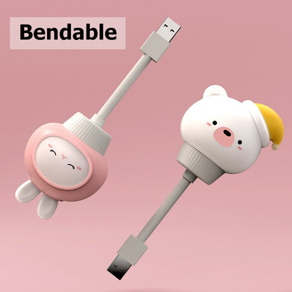 Cute Cartoon USB Night Light LED Lamp for Kids Baby, Bear Chick Kitten Nightlight, Remote Bedside Bedroom Decor