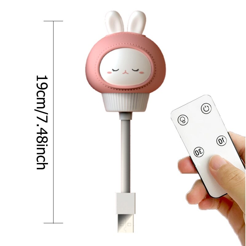 Cute Cartoon USB Night Light LED Lamp for Kids Baby, Bear Chick Kitten Nightlight, Remote Bedside Bedroom Decor