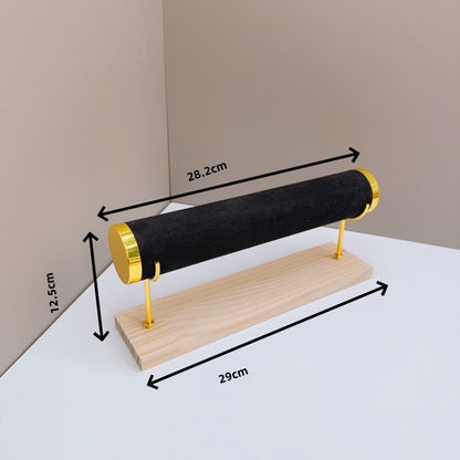 Detachable Bracelet Holder Jewelry Storage Stand with Wooden Tray, Elegant Jewelry Display Organizer