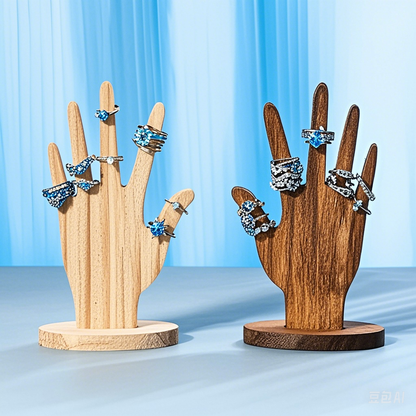 Wooden Jewelry Rack, Hand Form Jewelry Display Multifunctional Jewelry Rack for Bracelets, Rings Accessories.