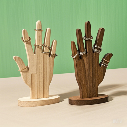 Wooden Jewelry Rack, Hand Form Jewelry Display Multifunctional Jewelry Rack for Bracelets, Rings Accessories.