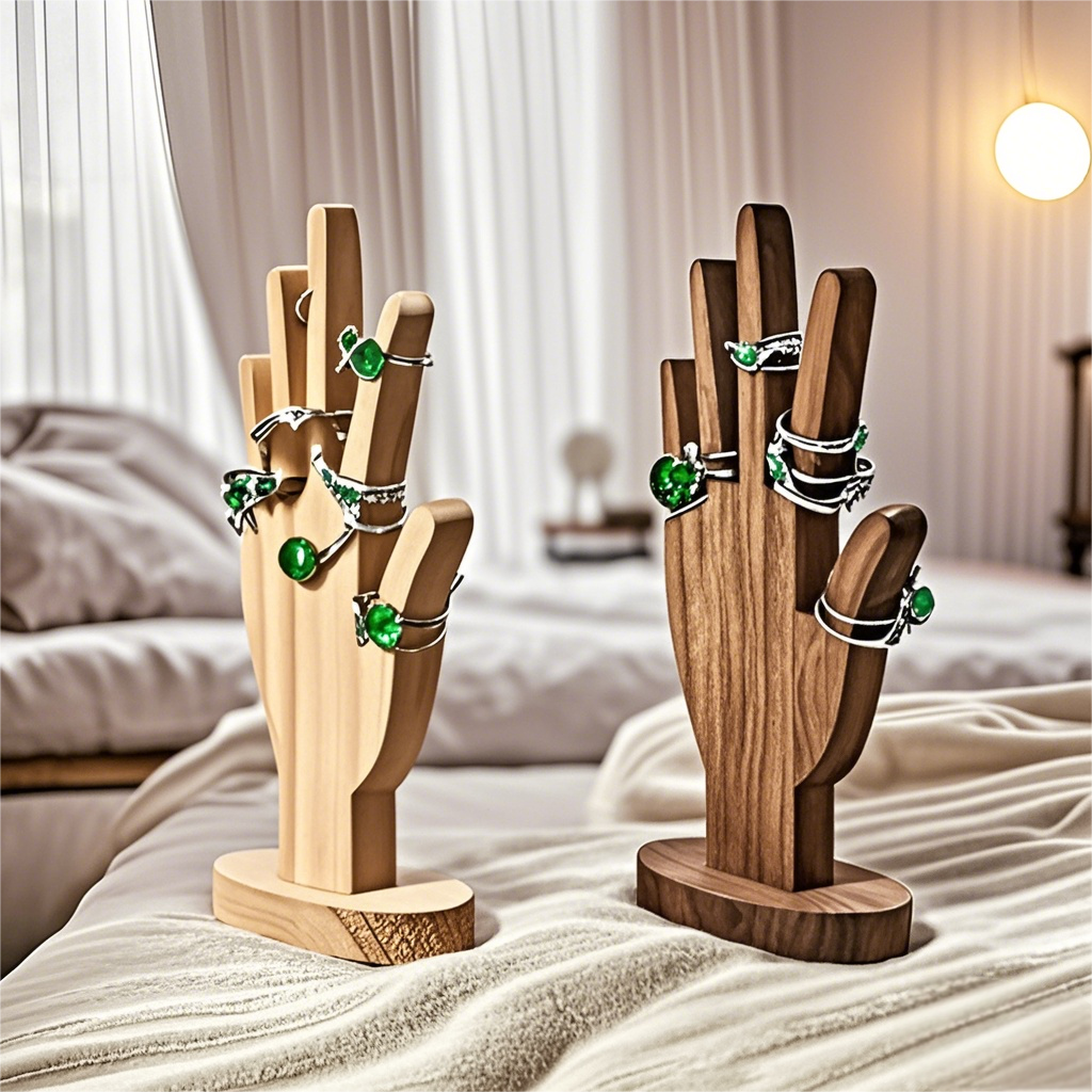 Wooden Jewelry Rack, Hand Form Jewelry Display Multifunctional Jewelry Rack for Bracelets, Rings Accessories.