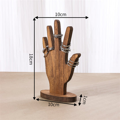 Wooden Jewelry Rack, Hand Form Jewelry Display Multifunctional Jewelry Rack for Bracelets, Rings Accessories.