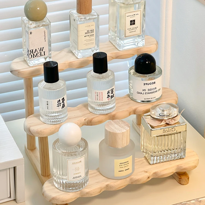 3 Tier Display Riser Stand, Wooden Shelf for Perfume Organizer, Figure Doll Storage, Display Shelf for Home Decor.