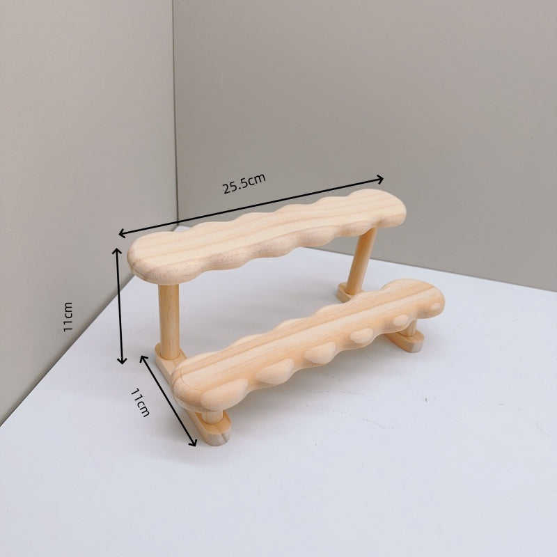 3 Tier Display Riser Stand, Wooden Shelf for Perfume Organizer, Figure Doll Storage, Display Shelf for Home Decor.