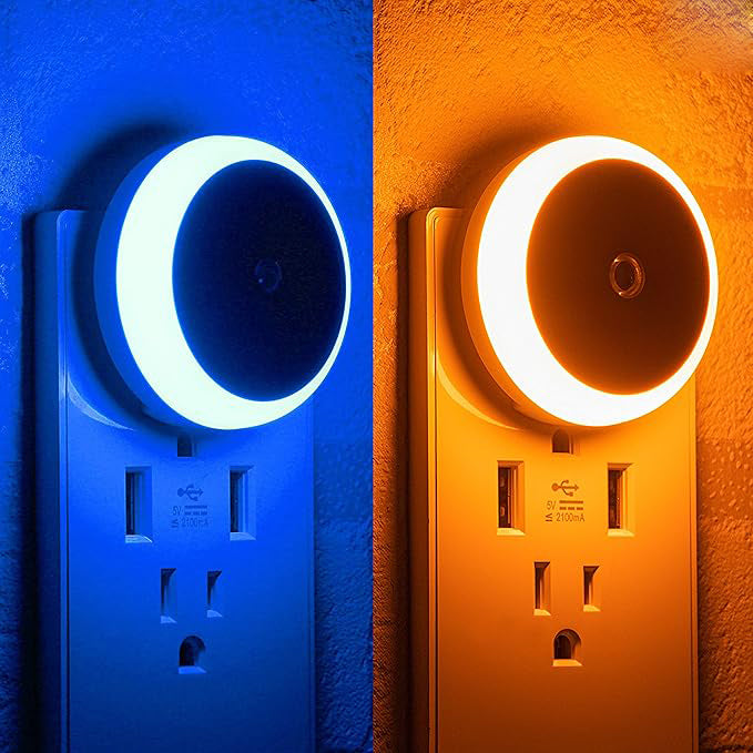 LED Night Light Plug in, Auto Dim Dusk to Dawn Sensor, Smart Wall Lamp for Bathroom, Stairway, Kitchen, Bedroom