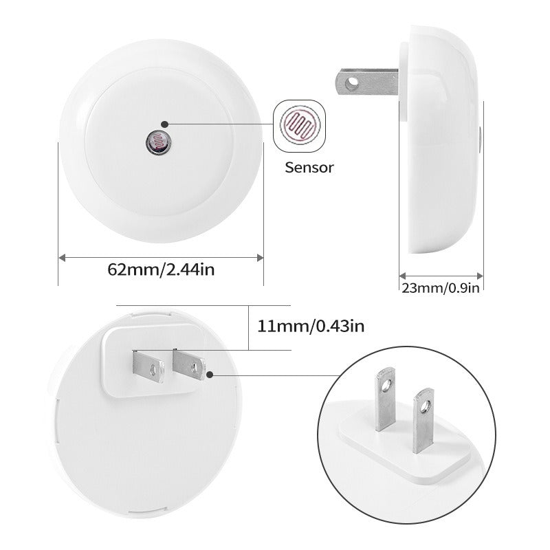 LED Night Light Plug in, Auto Dim Dusk to Dawn Sensor, Smart Wall Lamp for Bathroom, Stairway, Kitchen, Bedroom