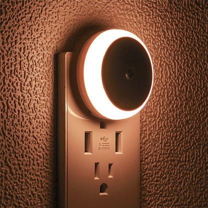 LED Night Light Plug in, Auto Dim Dusk to Dawn Sensor, Smart Wall Lamp for Bathroom, Stairway, Kitchen, Bedroom