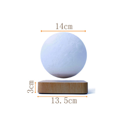 Magnetic Levitation Moon Lamps, New 3D Printing LED Night Light Creative Touch, Rotating Floating Desk Gift