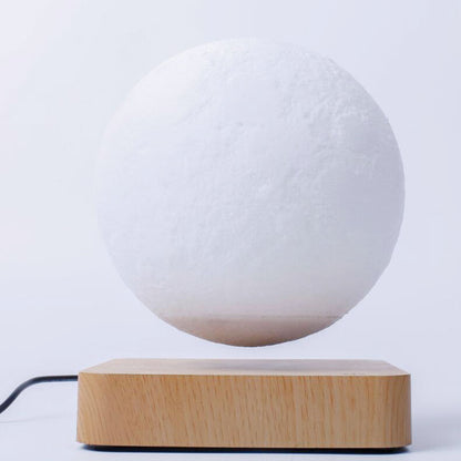 Magnetic Levitation Moon Lamps, New 3D Printing LED Night Light Creative Touch, Rotating Floating Desk Gift
