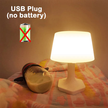 LED Eye Protection Table Lamp for Bedroom Study, USB Plug-in Bedside Lamp, Home Decoration Table Light