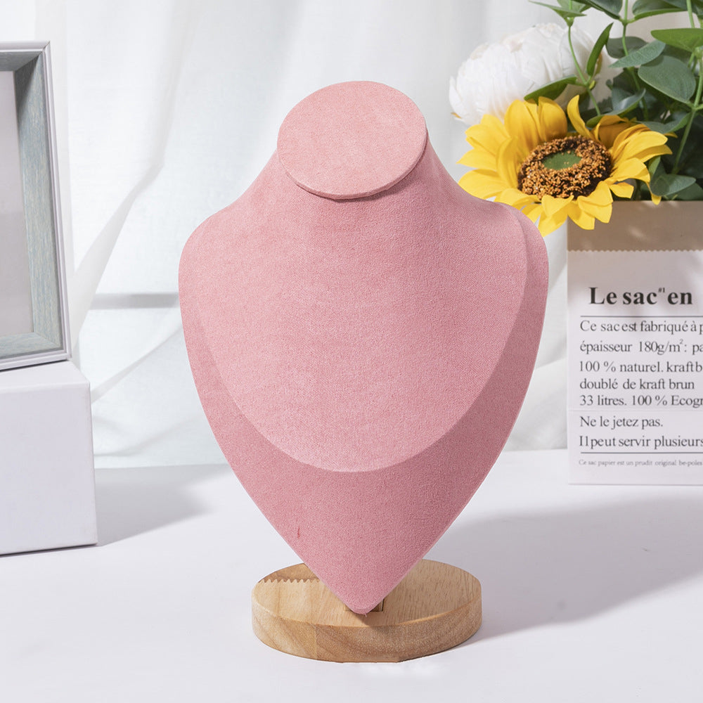 Wooden Mannequin Bust Necklace Display Stand, Elegant Portrait Model for Neck Pendant, Jewellery Storage Rack, Showcase